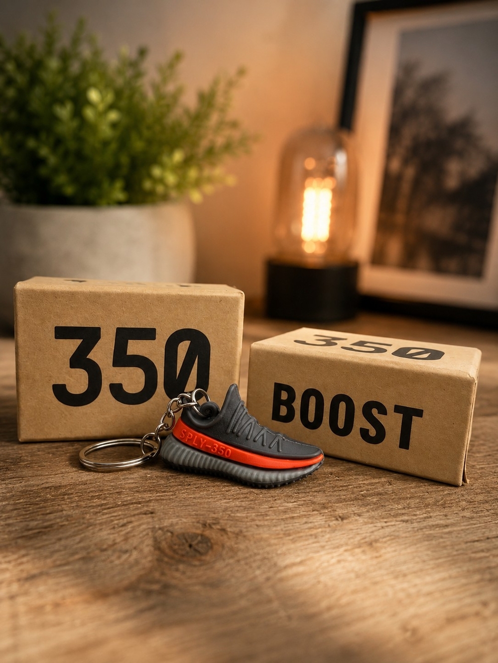 Yeezy Keychain in Black and Orange Mini Sneaker